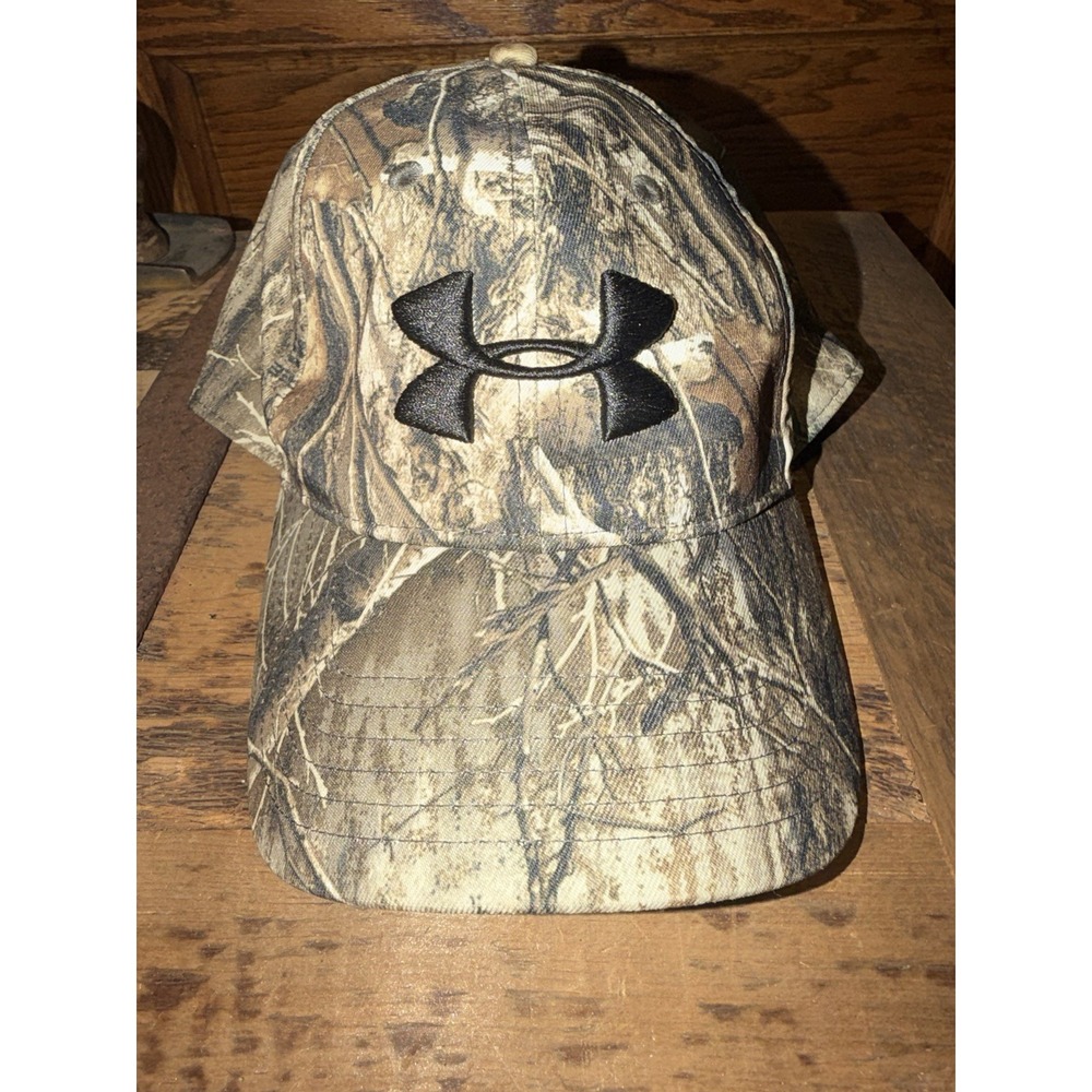 Under Armour UA Free Fit Hat Cap Snap Back One Size Mens Camo Hunting